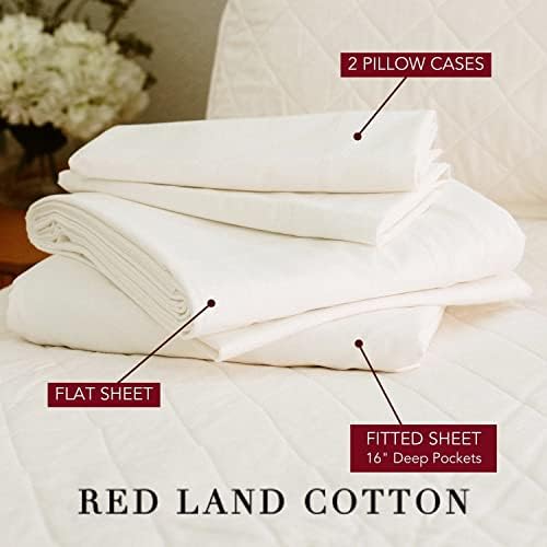 Луксозен комплект спално бельо Червено Land Cotton | Основа от памук, произведени в Америка | Хотел премиум клас,