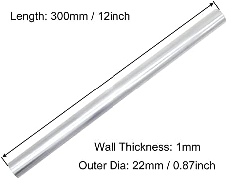 VictorsHome 6063 Алуминиева Кръгла Тръба, с Диаметър 22 мм., Дебелина на стената 1 mm, Дължина 300 мм, Метални Безшевни