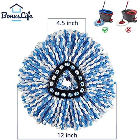 BonusLife 8 Опаковките Съвети за парцал EasyWring RinseClean Spin за попълване на меки материали Само Система с 2 Резервоари