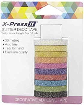 Лентата X-Press It Glitter Deco 6 mm x 3 m 10 Ролки