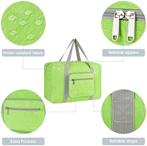 За Spirit Airlines Чанта за лични неща 18x14x8, Сгъваема Пътна Спортна чанта-тоут, ръчния багаж, за жени и за мъже (Зелено