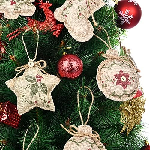 Jetec Селски Коледни Коледни Декорации от Зебло, Висящи Украшения на Ферма, Коледни Чорапи, Коледа Интериор форма на