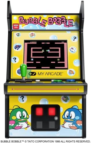 Мини-аркаден автомат My Arcade Micro Player: видео игра Bubble Bobble, напълно воспроизводимая, 6,75-инчов коллекционный,