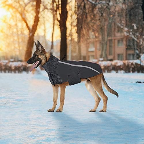 Зимно яке за кучета SlowTon с топла руното облицовка, Градинска яке за куче с шал-водолазкой в Светлоотразяващите ивица,