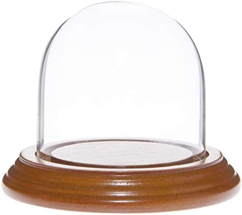 Стъклен купол за дисплея на Plymor 3 x 3 дамска шапка клош (основа от черен МДФ)