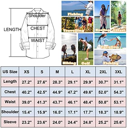 Дамски Ризи Сафари UPF 50 с Дълъг Ръкав, Защита От Слънцето, Бързосъхнеща Тениска За Риболов На Открито, Туризъм, Градинарство
