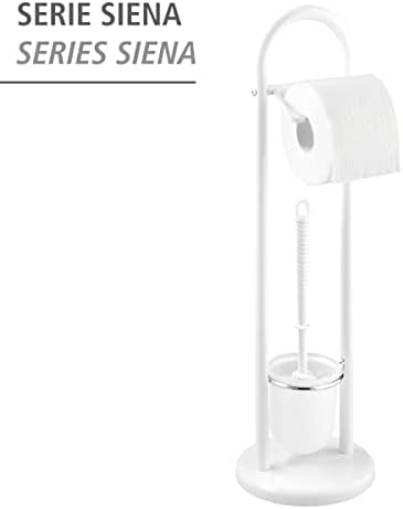 Изключителен самостоятелен държач за тоалетна четка PUMA Siena White, Стомана, 19 x 19 x 63 см